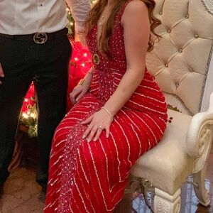 Custom Made red jewelled dress
